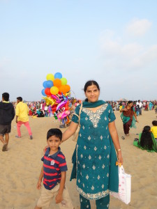 Roshan and Sheeba at the Marina Beach for Kannum Pongal