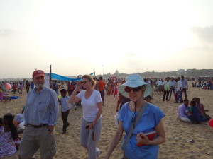 Volunteers at the Marina Beach in Chennai in celebration of Pongal