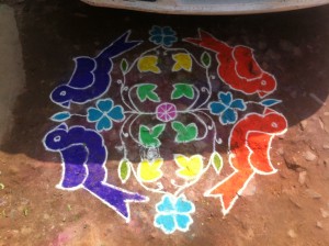 Kollam designs in celebrations of Pongal