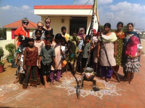 Volunteers at Assisi Illam for Pongal Celebrations