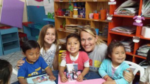 Chloe Challas and Jocelyn Challas with children