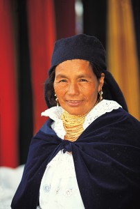 An indigenous woman from Otavalo,  where Quechua is widely spoken