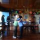 Global Volunteer Barb Chase saying goodbye at high school in Costa Rica