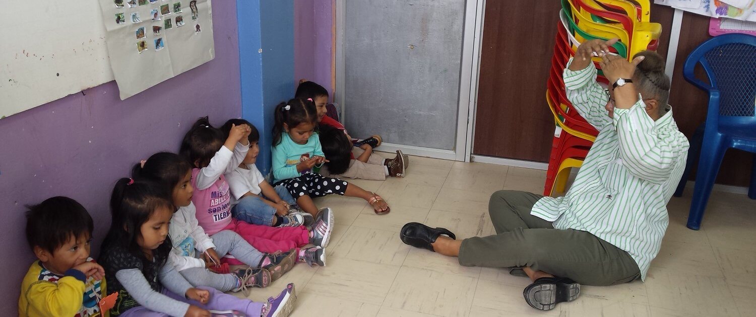service with children in Ecuador