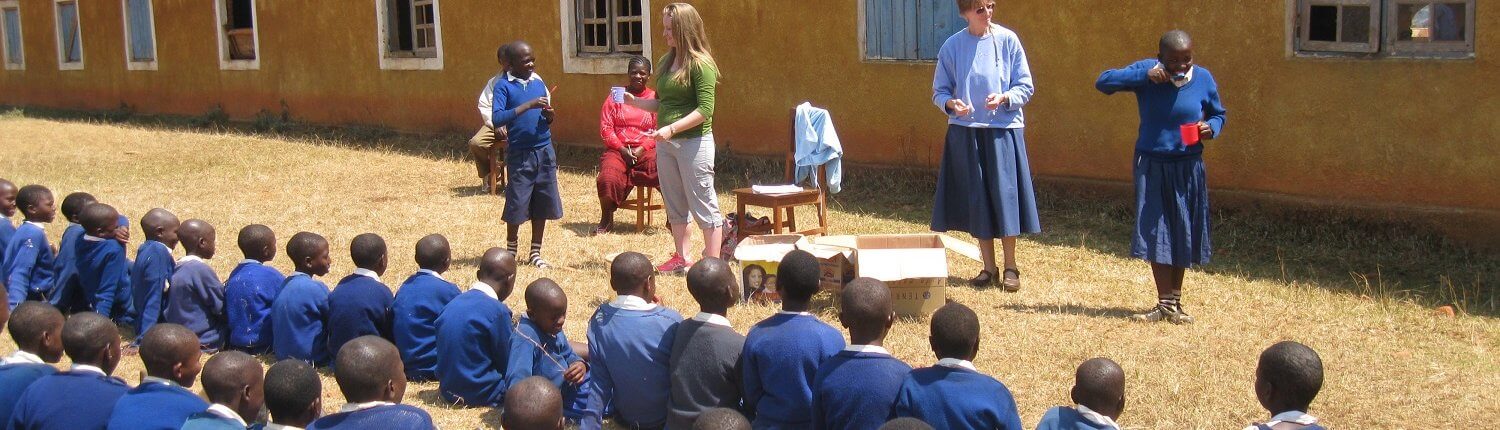 Volunteers conduct an interactive workshop in Tanzania