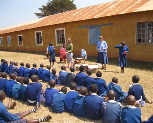 Volunteers conduct an interactive workshop in Tanzania