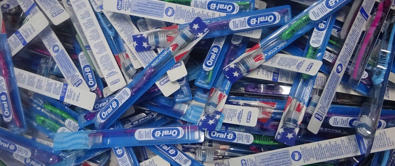 Donated tooth brushes