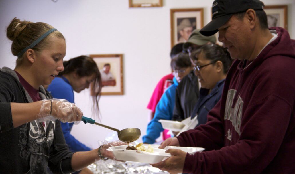 volunteers on the Blackfeet Reservation