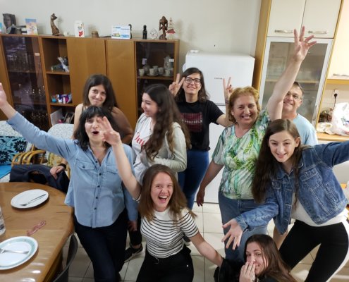 Students at Tenia's school, Crete Greece.