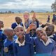 British volunteer among Tanzanian children