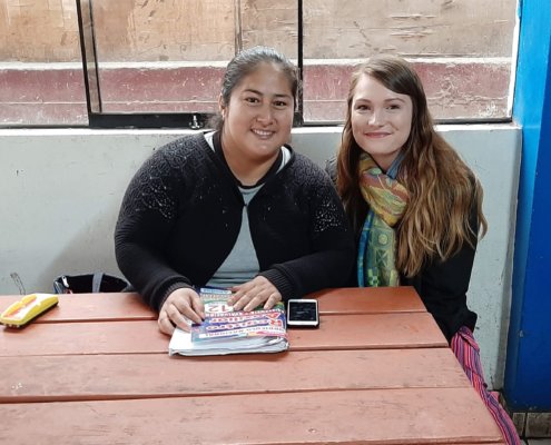 Thanks to the opportunity she had to learn English, Liz (left) was able to become a professional teacher.