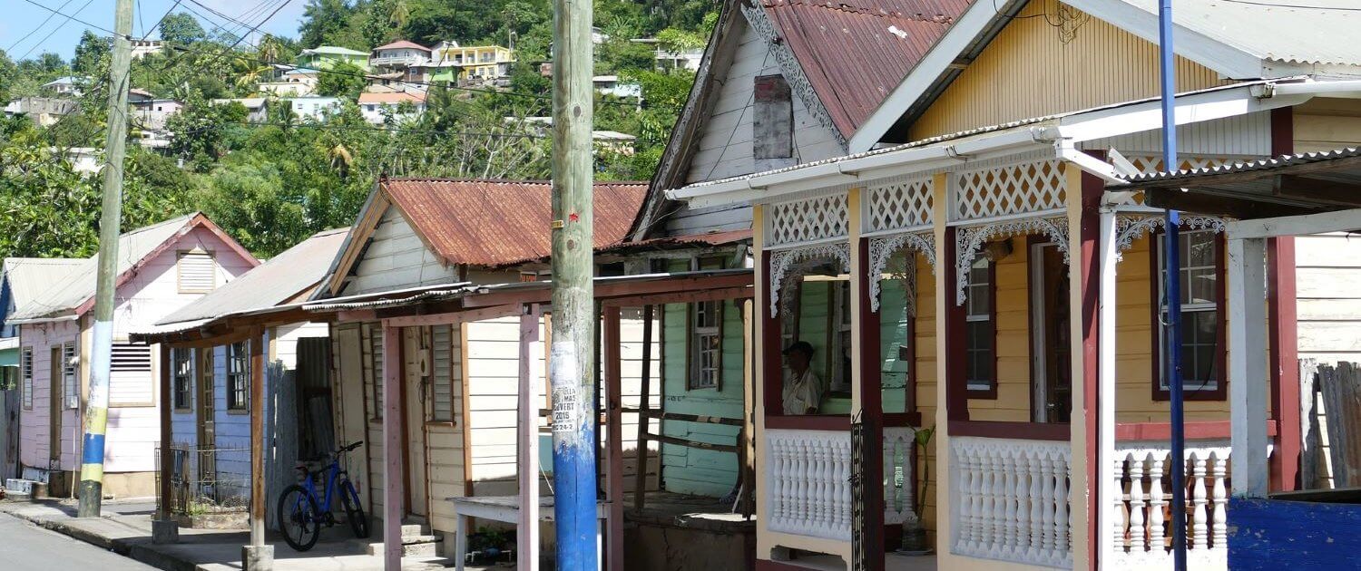 middle class neighborhood in Saint Lucia quietly waits for more tourists.