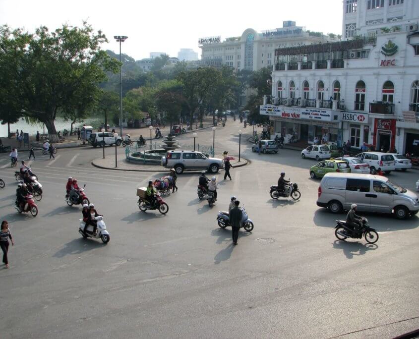 Hanoi vietnam is going back to its usual traffic