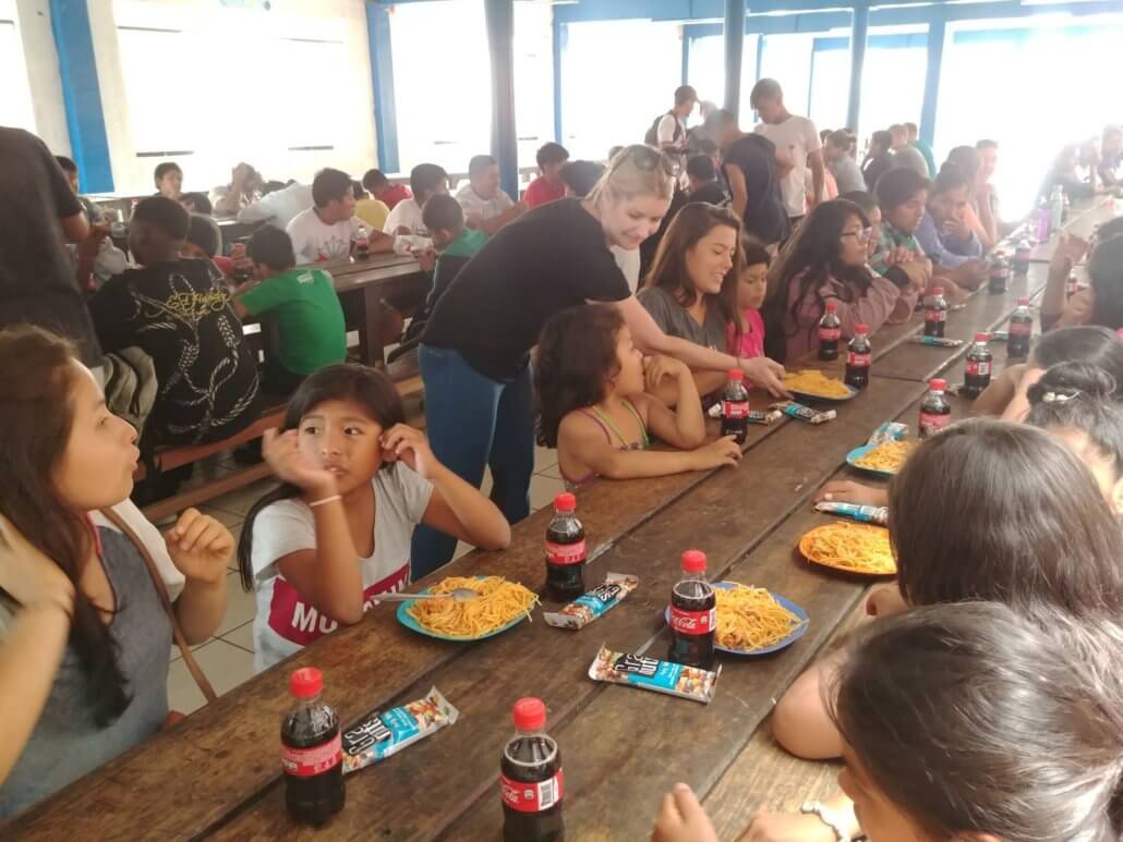 Serving lunch is rapid-fire assignment in peru