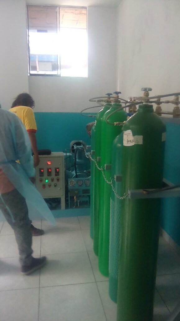 Sagrada Familia staff takes turns to operate the oxygen plant