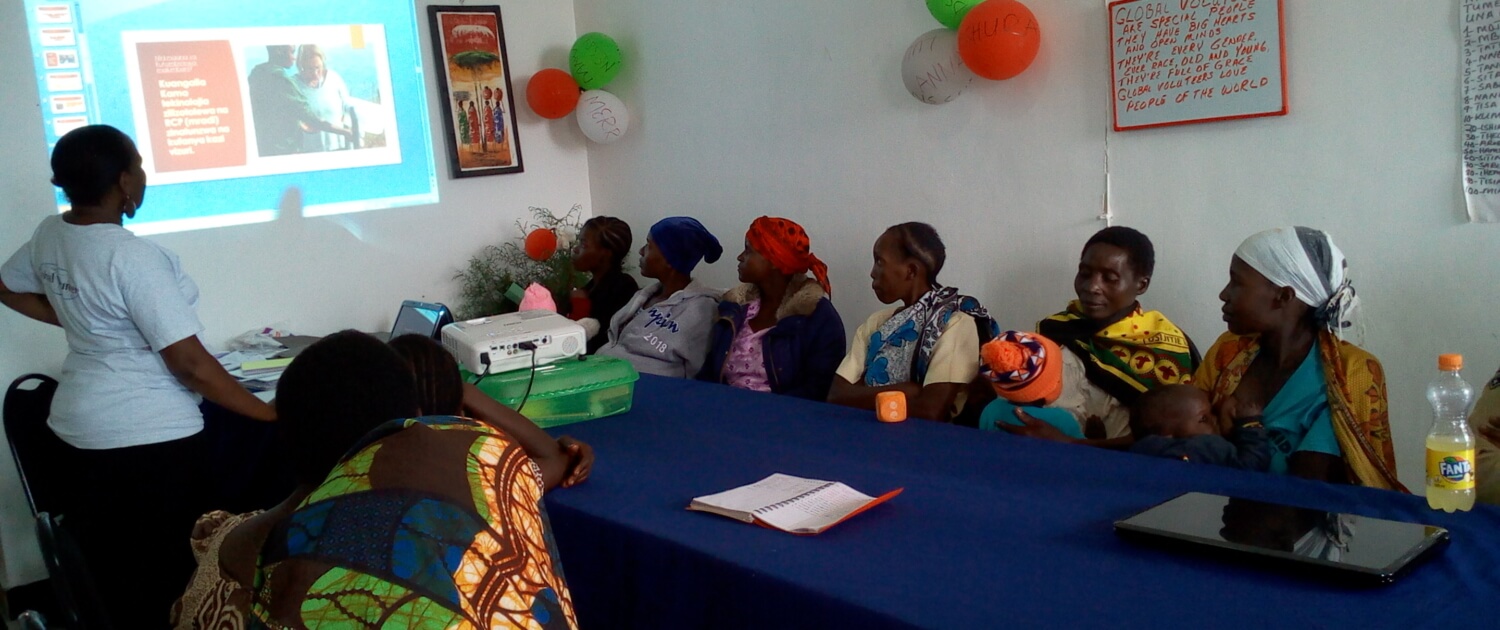 Moms attending one of the frequent educational workshops on nutrition and hygiene.