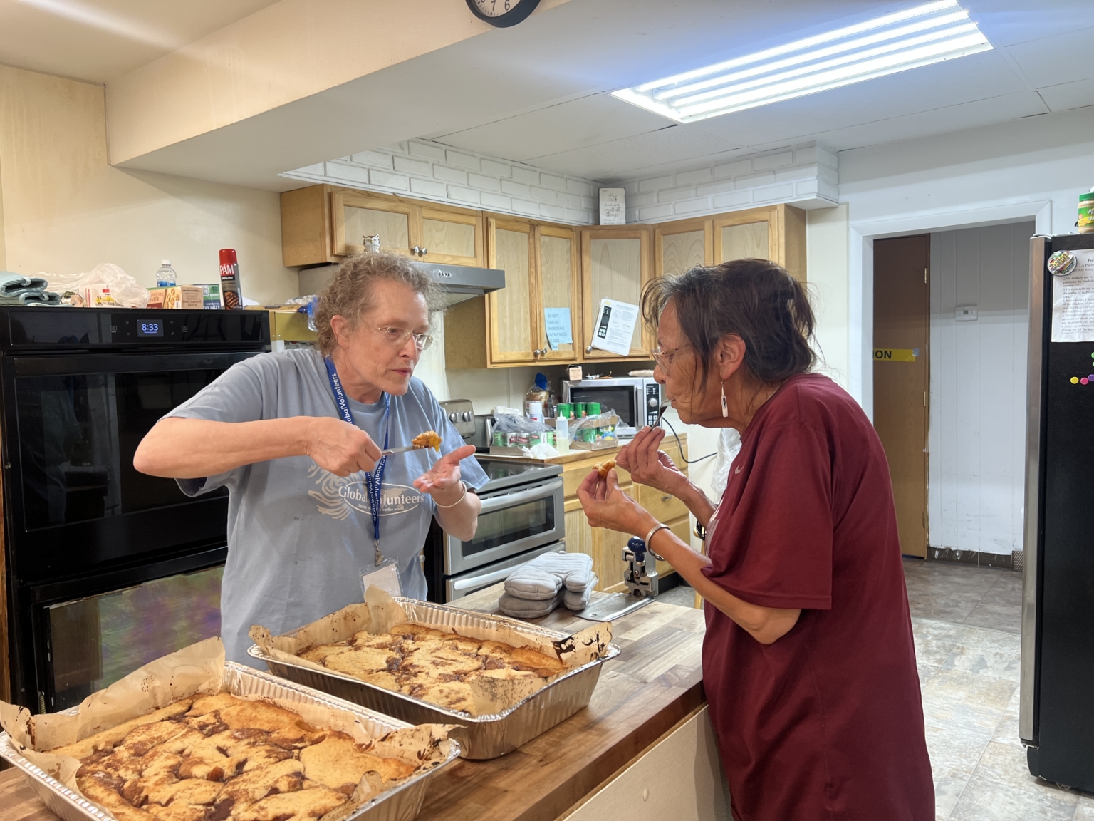 Volunteer Heike Bailin cooking Medicine Bear Shelter