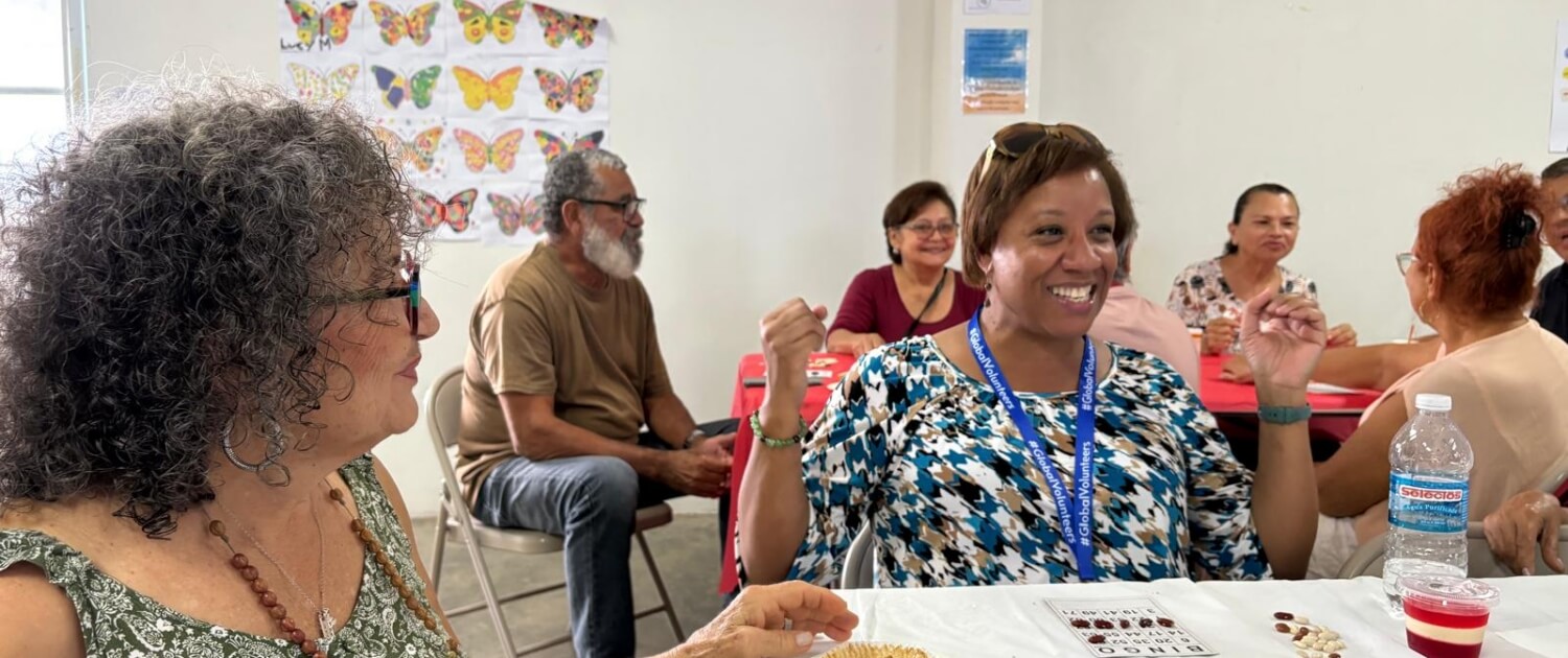 Volunteer Carolyn Phillipe_Plays bingo at PAEC