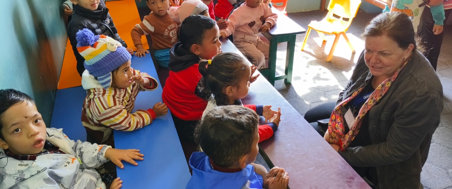 Volunteer Mary Foley at St. Joseph School in Nepal