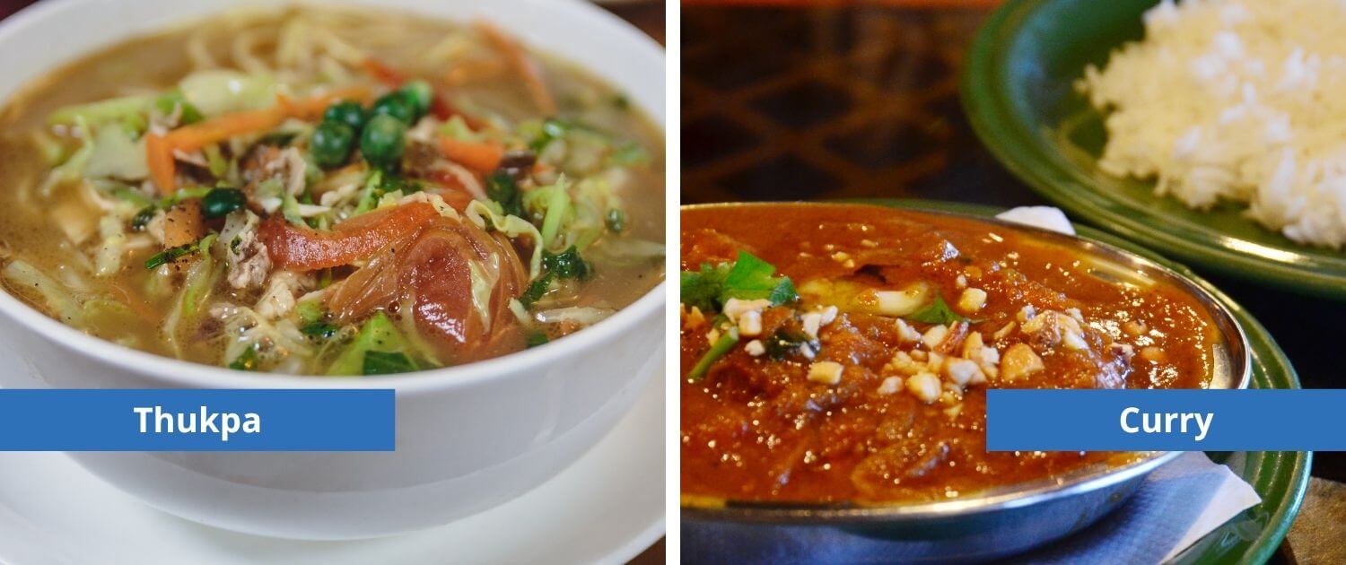 Your meals as a volunteer in Nepal; thukpa and curry